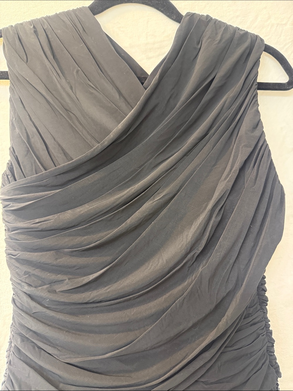 Alberta Ferretti Black Beaded Draped Mini Dress - Picture 5 of 5